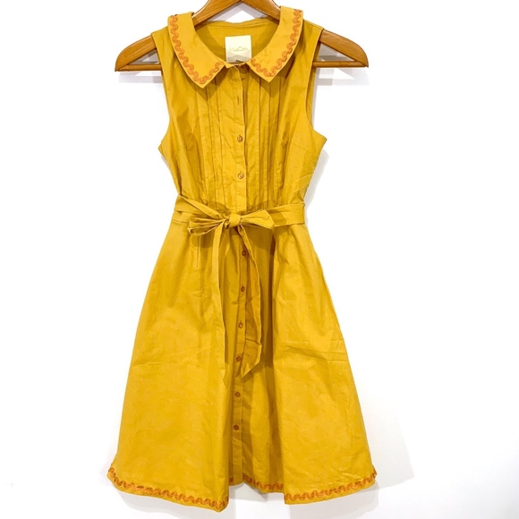 ModCloth Yellow Dress with RicRac Trim - Picture 1 of 8